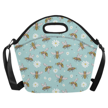 Bee Pattern Print Design BEE010 Neoprene Lunch Bag-JorJune