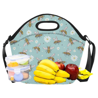 Bee Pattern Print Design BEE010 Neoprene Lunch Bag-JorJune