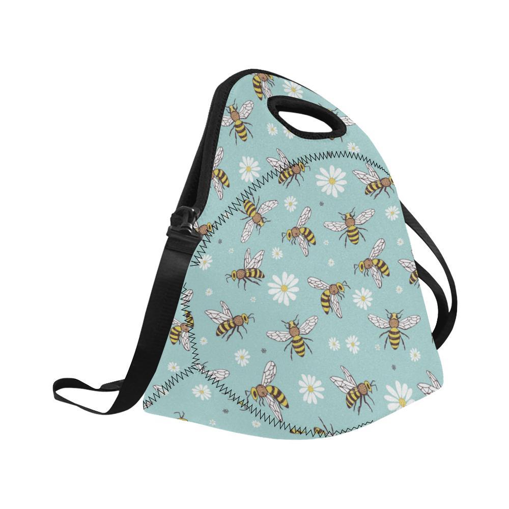 Bee Pattern Print Design BEE010 Neoprene Lunch Bag-JorJune