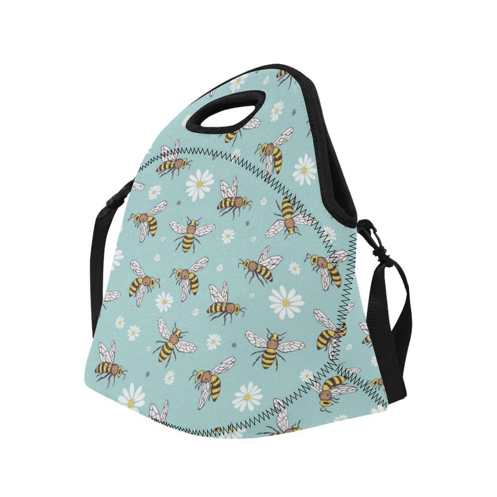 Bee Pattern Print Design BEE010 Neoprene Lunch Bag-JorJune