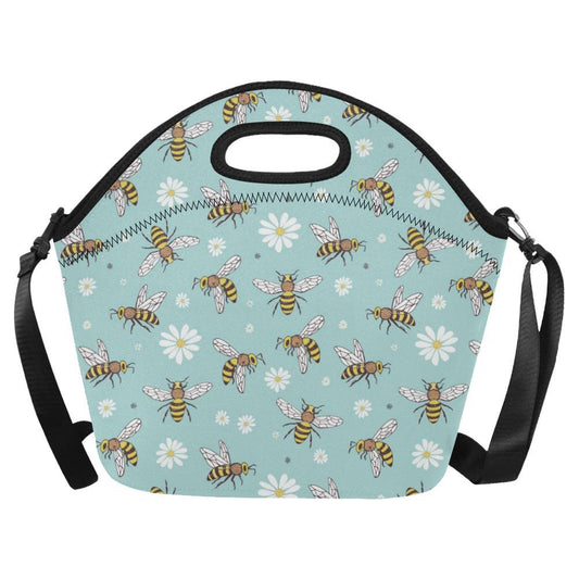 Bee Pattern Print Design BEE010 Neoprene Lunch Bag-JorJune