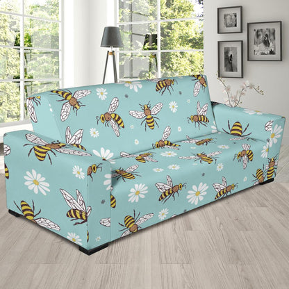 Bee Pattern Print Design BEE010 Sofa Slipcover-JORJUNE.COM