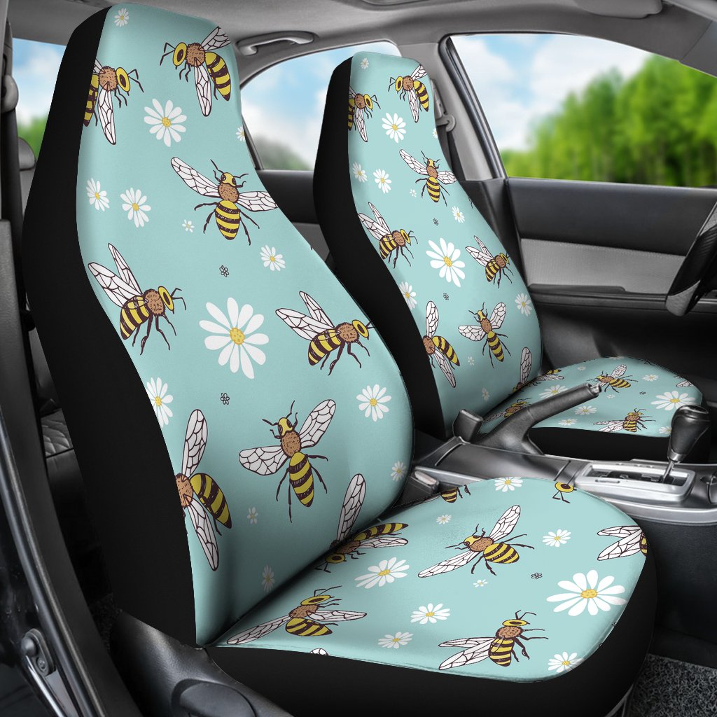 Bee Pattern Print Design BEE010 Universal Fit Car Seat Covers