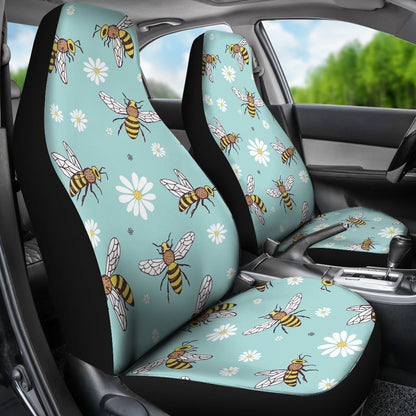 Bee Pattern Print Design BEE010 Universal Fit Car Seat Covers