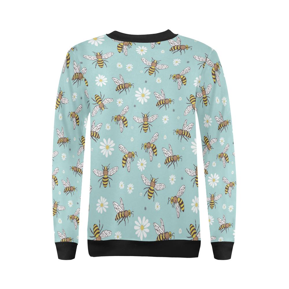Bee Pattern Print Design BEE010 Women Long Sleeve Sweatshirt-JorJune
