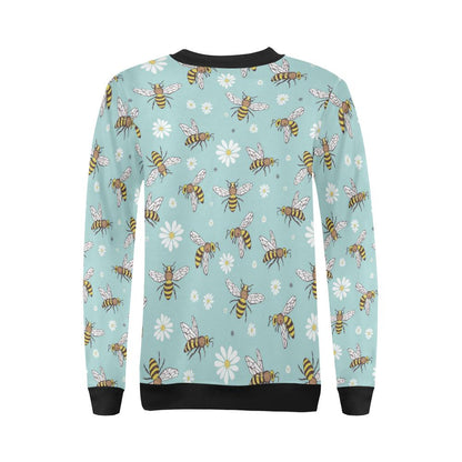 Bee Pattern Print Design BEE010 Women Long Sleeve Sweatshirt-JorJune