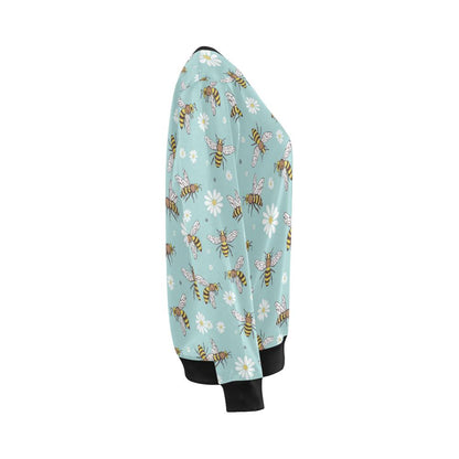 Bee Pattern Print Design BEE010 Women Long Sleeve Sweatshirt-JorJune