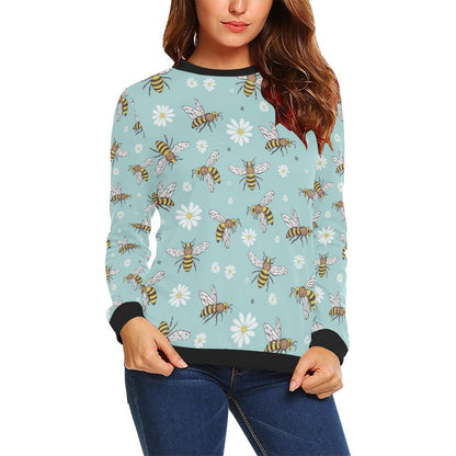Bee Pattern Print Design BEE010 Women Long Sleeve Sweatshirt-JorJune