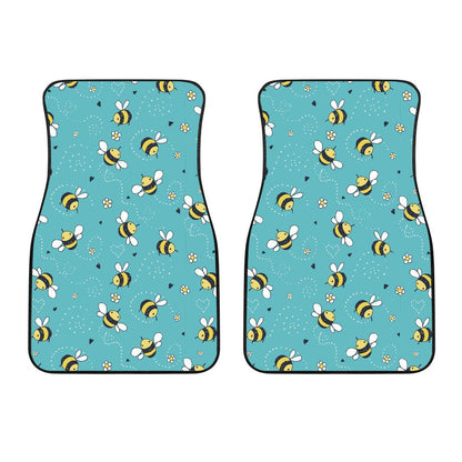 Bee Pattern Print Design BEE02 Car Floor Mats-JorJune