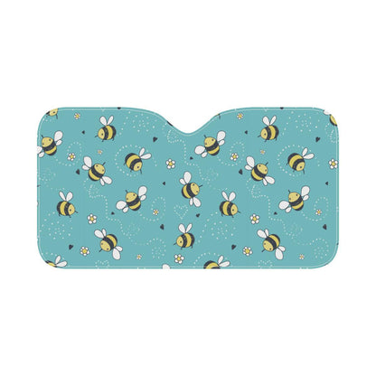 Bee Pattern Print Design BEE02 Car Sun Shade-JorJune
