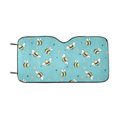 Bee Pattern Print Design BEE02 Car Sun Shade-JorJune