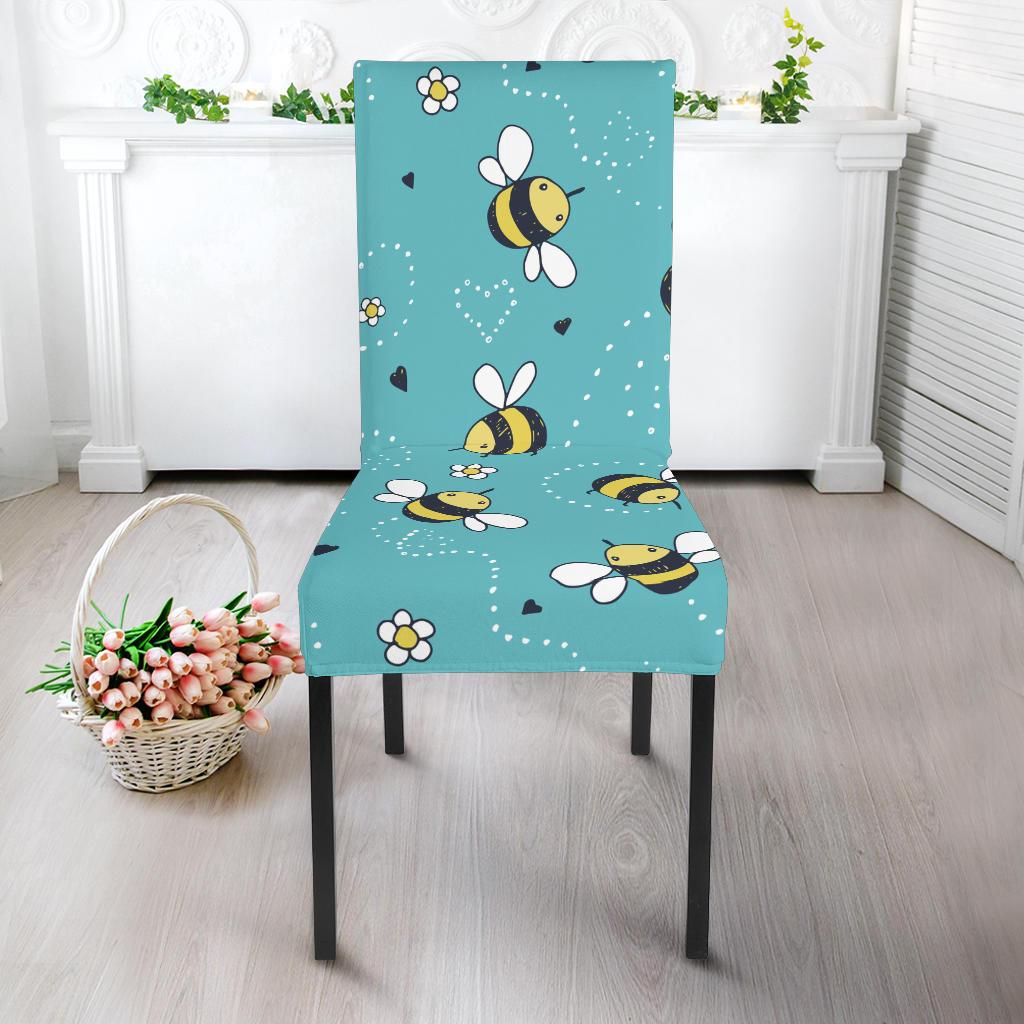 Bee Pattern Print Design BEE02 Dining Chair Slipcover-JORJUNE.COM