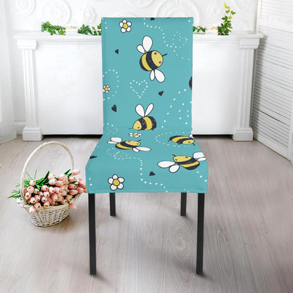 Bee Pattern Print Design BEE02 Dining Chair Slipcover-JORJUNE.COM