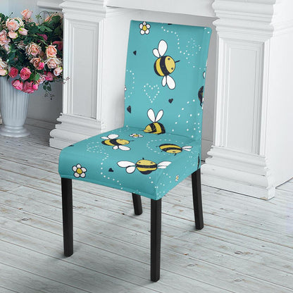 Bee Pattern Print Design BEE02 Dining Chair Slipcover-JORJUNE.COM