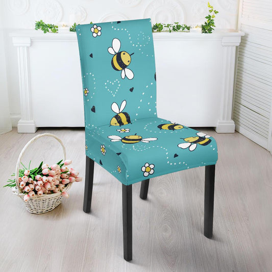 Bee Pattern Print Design BEE02 Dining Chair Slipcover-JORJUNE.COM