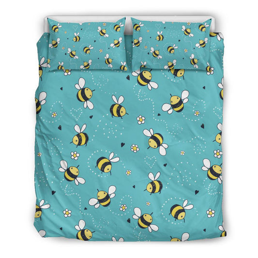 Bee Pattern Print Design BEE02 Duvet Cover Bedding Set-JORJUNE.COM