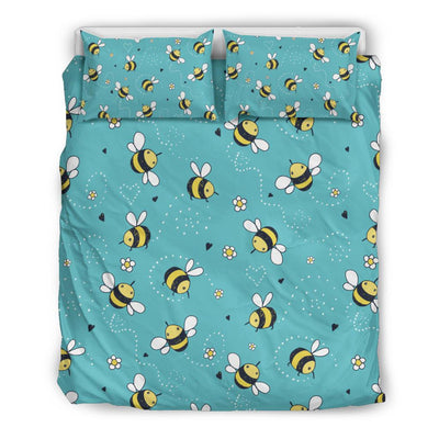 Bee Pattern Print Design BEE02 Duvet Cover Bedding Set-JORJUNE.COM