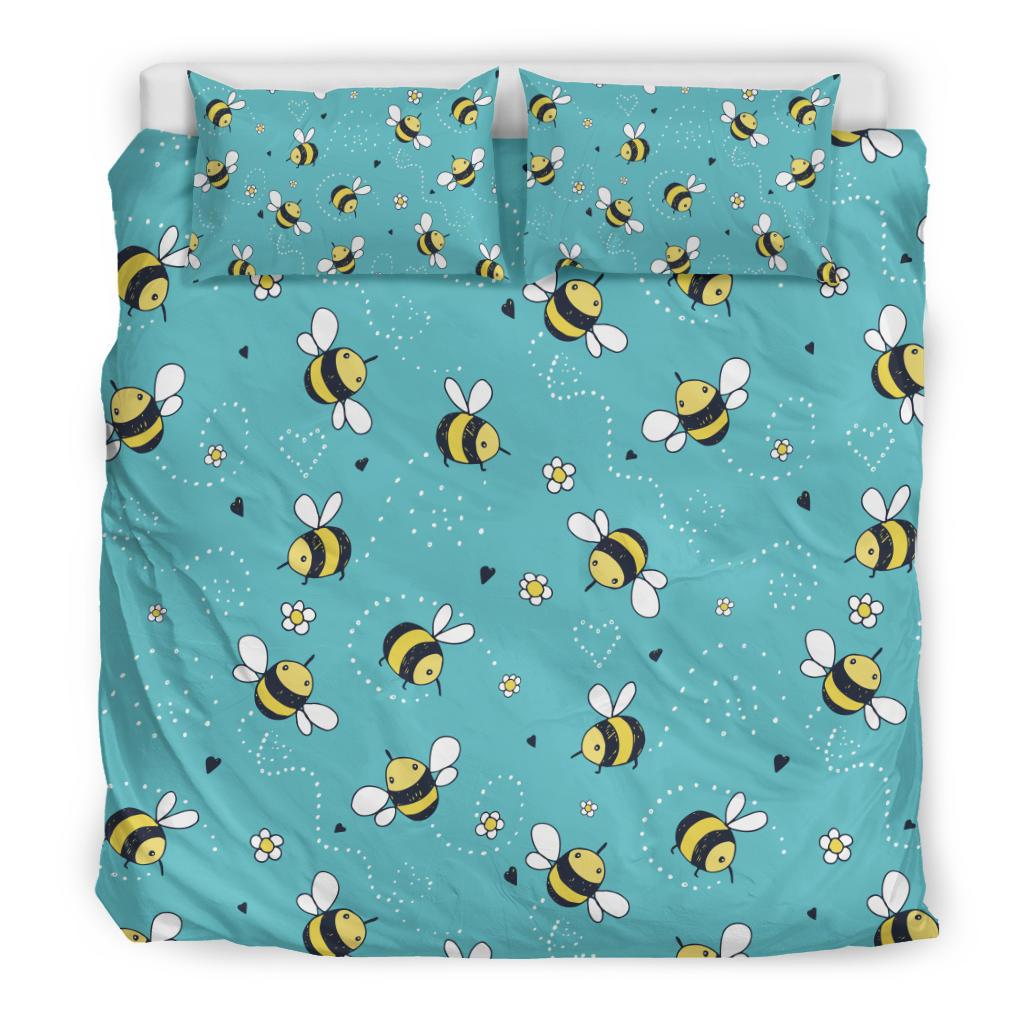 Bee Pattern Print Design BEE02 Duvet Cover Bedding Set-JORJUNE.COM