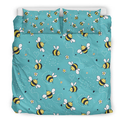 Bee Pattern Print Design BEE02 Duvet Cover Bedding Set-JORJUNE.COM