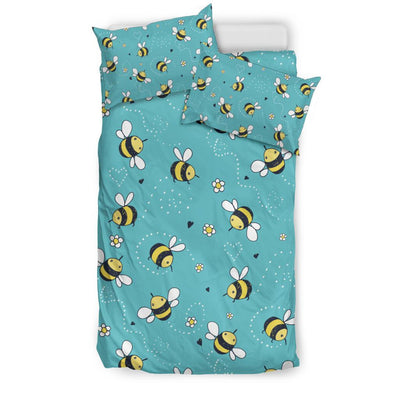 Bee Pattern Print Design BEE02 Duvet Cover Bedding Set-JORJUNE.COM