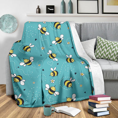 Bee Pattern Print Design BEE02 Fleece Blankete