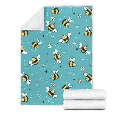 Bee Pattern Print Design BEE02 Fleece Blankete