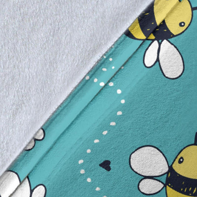 Bee Pattern Print Design BEE02 Fleece Blankete