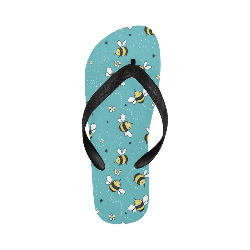 Bee Pattern Print Design BEE02 Flip Flops-JorJune