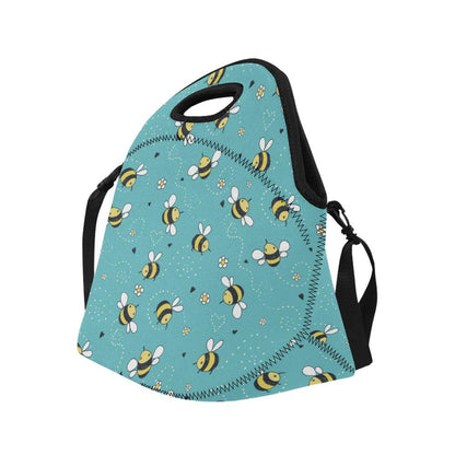Bee Pattern Print Design BEE02 Neoprene Lunch Bag-JorJune