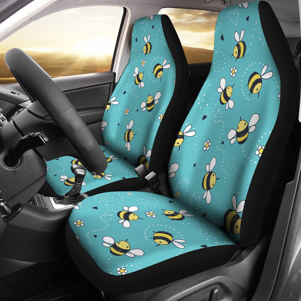 Bee Pattern Print Design BEE02 Universal Fit Car Seat Covers