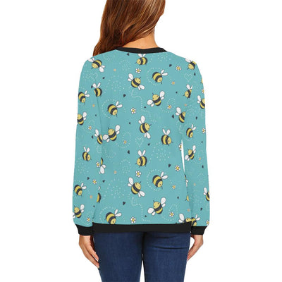Bee Pattern Print Design BEE02 Women Long Sleeve Sweatshirt-JorJune