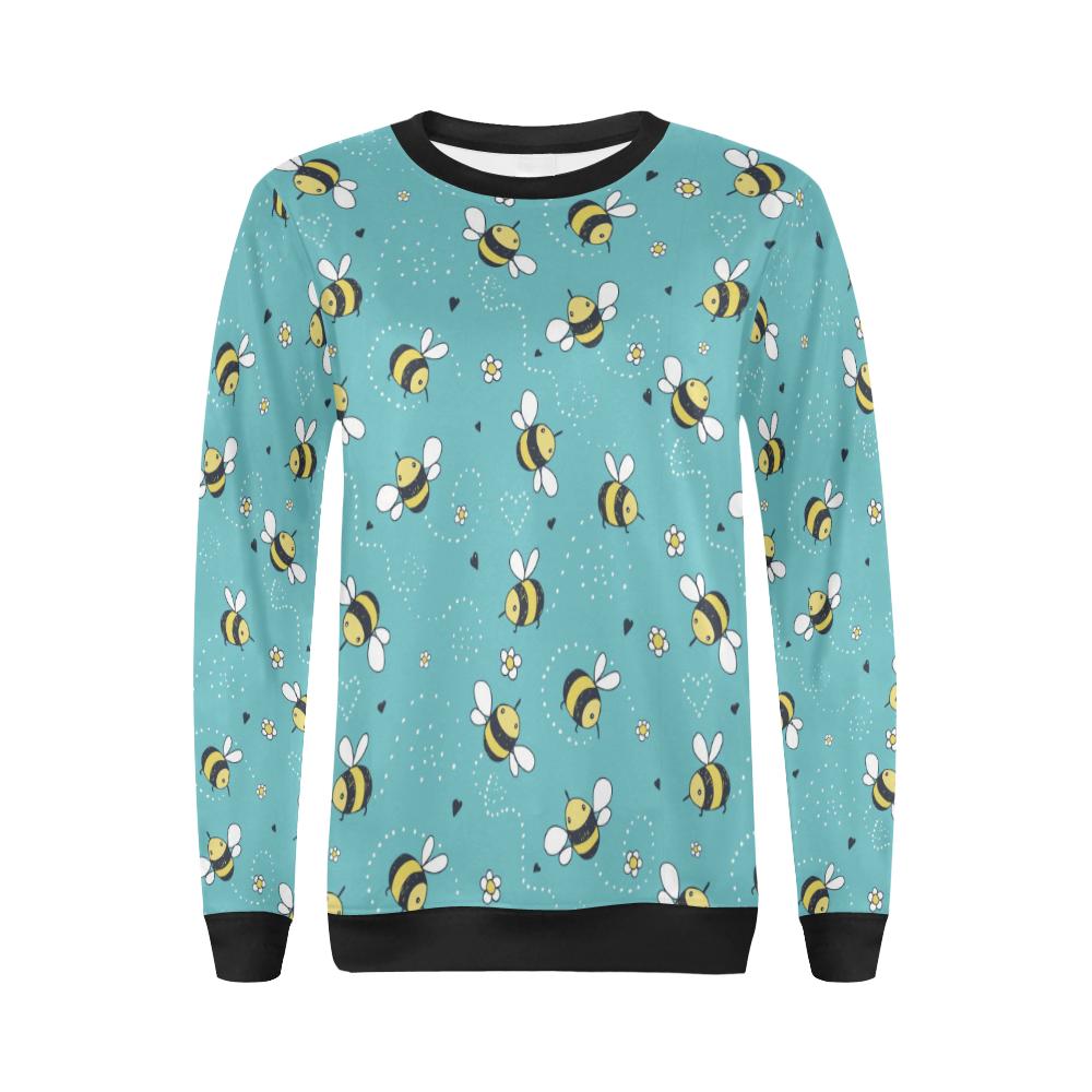 Bee Pattern Print Design BEE02 Women Long Sleeve Sweatshirt-JorJune