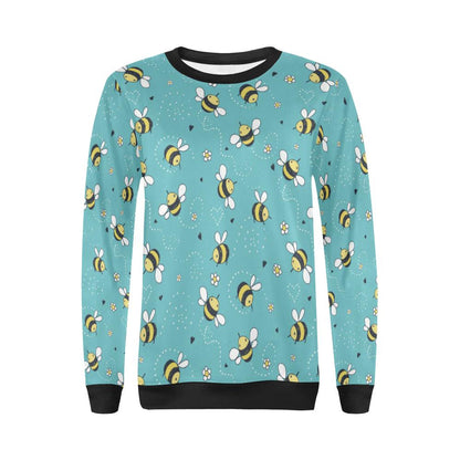 Bee Pattern Print Design BEE02 Women Long Sleeve Sweatshirt-JorJune