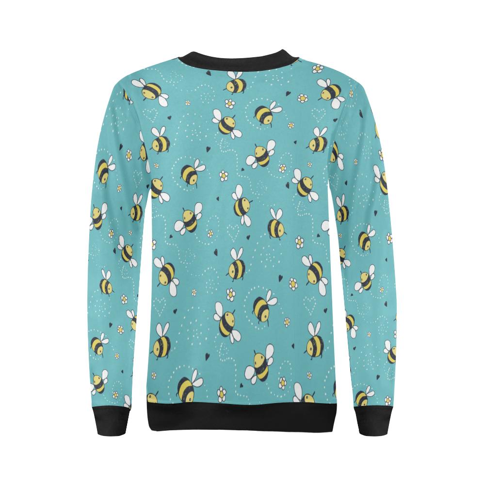 Bee Pattern Print Design BEE02 Women Long Sleeve Sweatshirt-JorJune