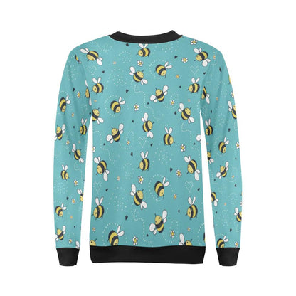 Bee Pattern Print Design BEE02 Women Long Sleeve Sweatshirt-JorJune