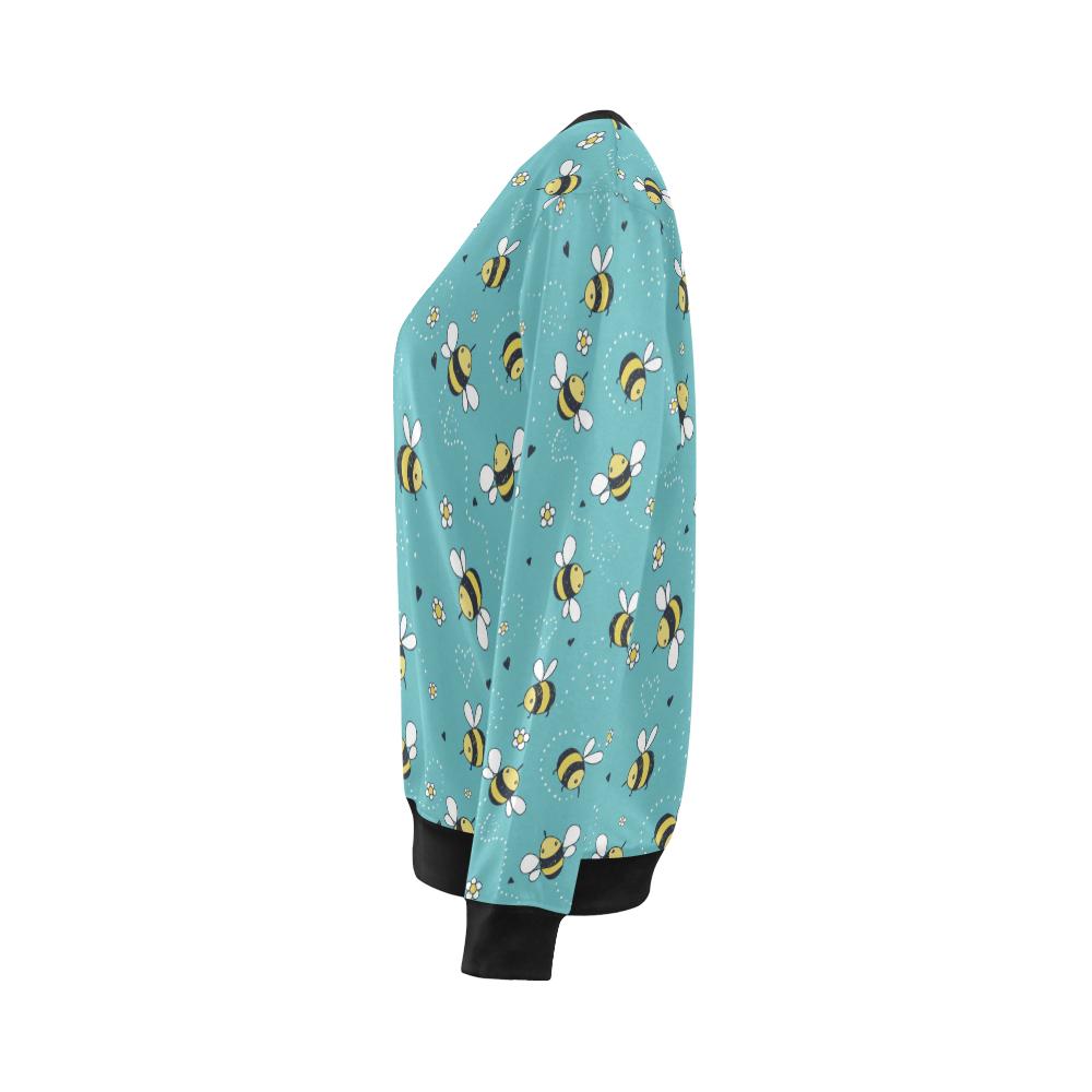 Bee Pattern Print Design BEE02 Women Long Sleeve Sweatshirt-JorJune