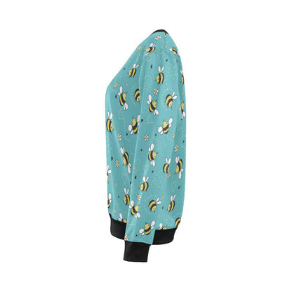 Bee Pattern Print Design BEE02 Women Long Sleeve Sweatshirt-JorJune