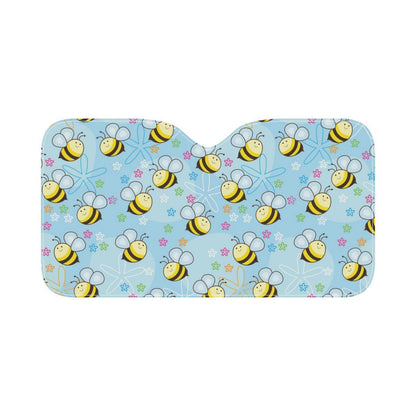 Bee Pattern Print Design BEE03 Car Sun Shade-JorJune