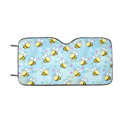 Bee Pattern Print Design BEE03 Car Sun Shade-JorJune