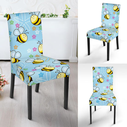 Bee Pattern Print Design BEE03 Dining Chair Slipcover-JORJUNE.COM