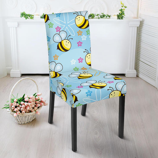 Bee Pattern Print Design BEE03 Dining Chair Slipcover-JORJUNE.COM
