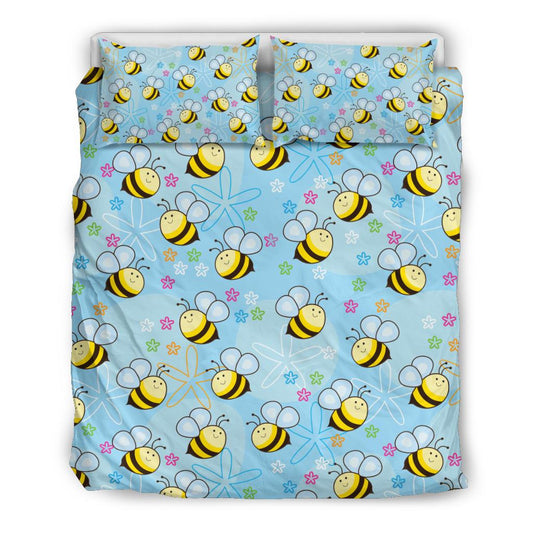Bee Pattern Print Design BEE03 Duvet Cover Bedding Set-JORJUNE.COM