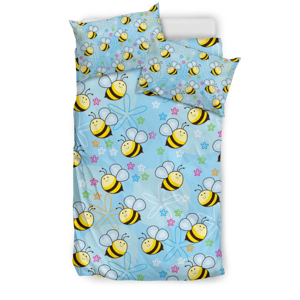 Bee Pattern Print Design BEE03 Duvet Cover Bedding Set-JORJUNE.COM