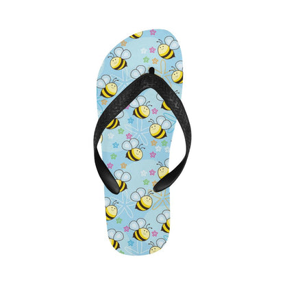 Bee Pattern Print Design BEE03 Flip Flops-JorJune