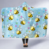 Bee Pattern Print Design BEE03 Hooded Blanket-JORJUNE.COM