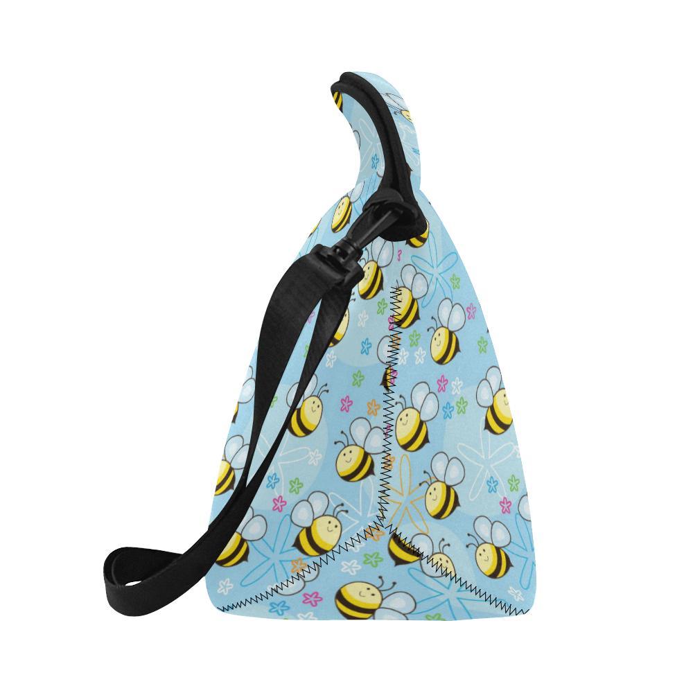 Bee Pattern Print Design BEE03 Neoprene Lunch Bag-JorJune