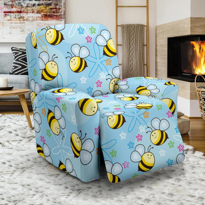 Bee Pattern Print Design BEE03 Recliner Slipcover-JORJUNE.COM