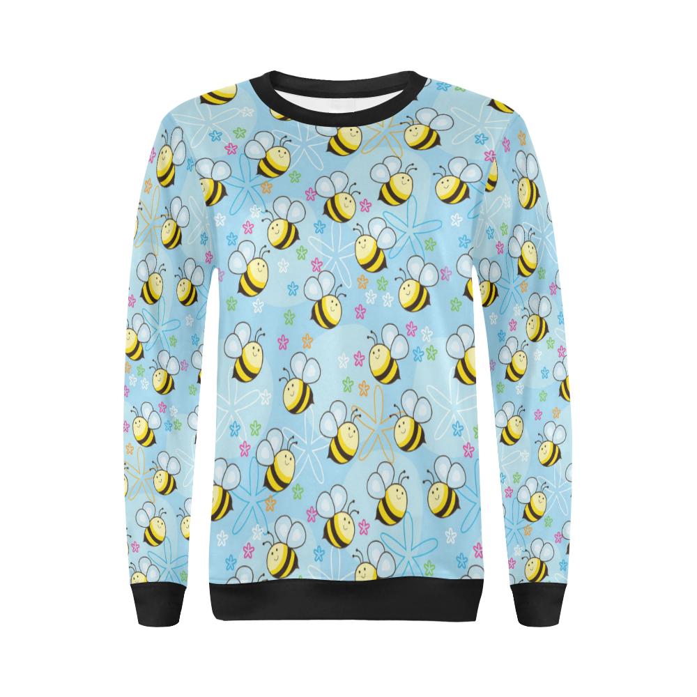 Bee Pattern Print Design BEE03 Women Long Sleeve Sweatshirt-JorJune