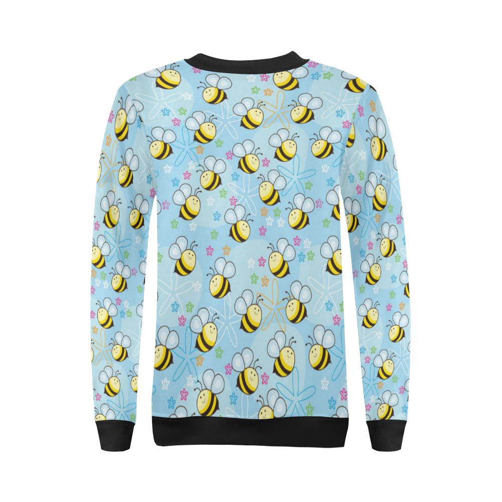 Bee Pattern Print Design BEE03 Women Long Sleeve Sweatshirt-JorJune