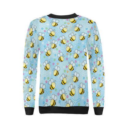 Bee Pattern Print Design BEE03 Women Long Sleeve Sweatshirt-JorJune